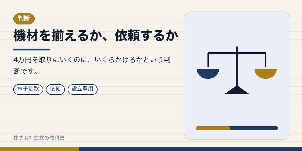 機材を揃えるか、依頼するか