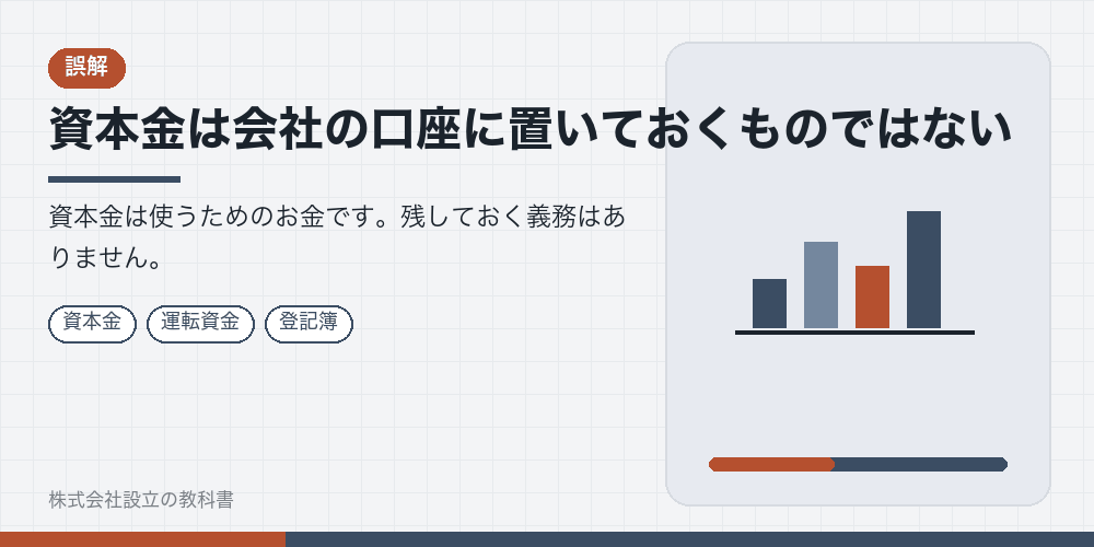 資本金は会社の口座に置いておくものではない