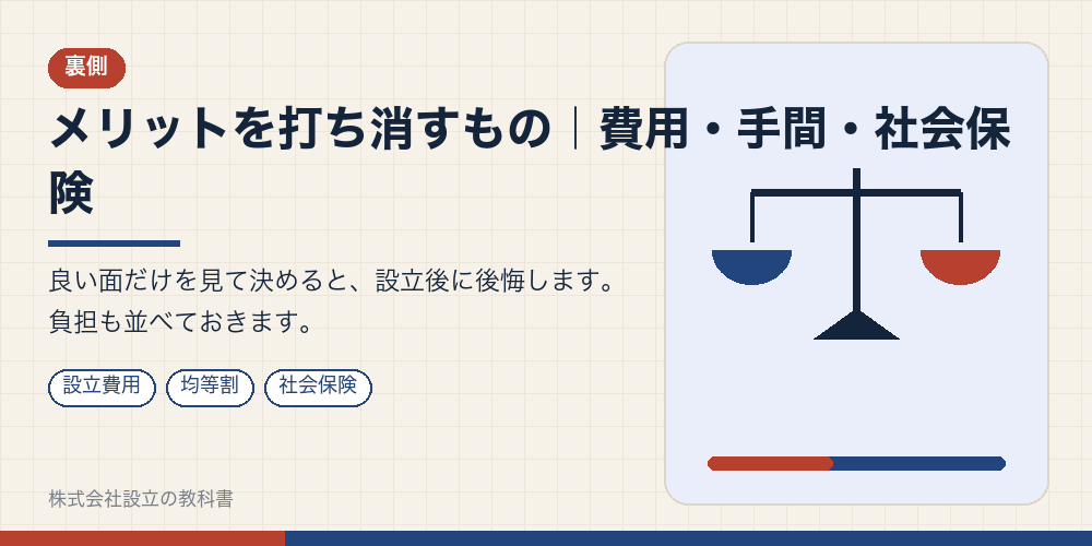 メリットを打ち消すもの｜費用・手間・社会保険