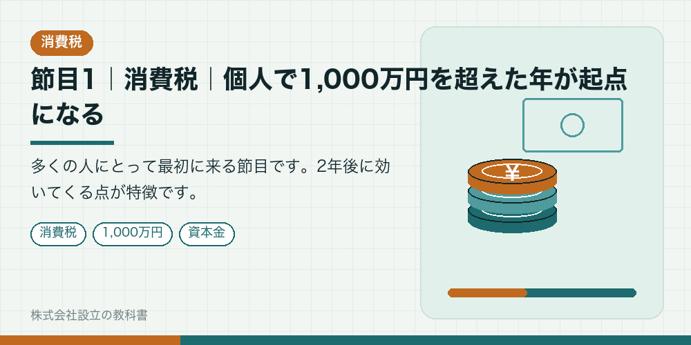 節目1｜消費税｜個人で1,000万円を超えた年が起点になる