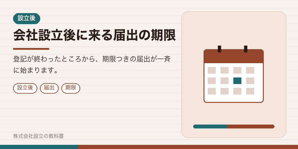 会社設立後に来る届出の期限