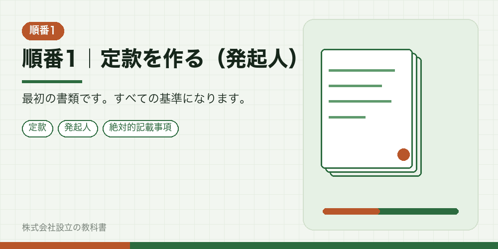 順番1｜定款を作る（発起人）