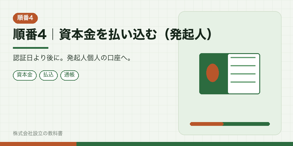順番4｜資本金を払い込む（発起人）