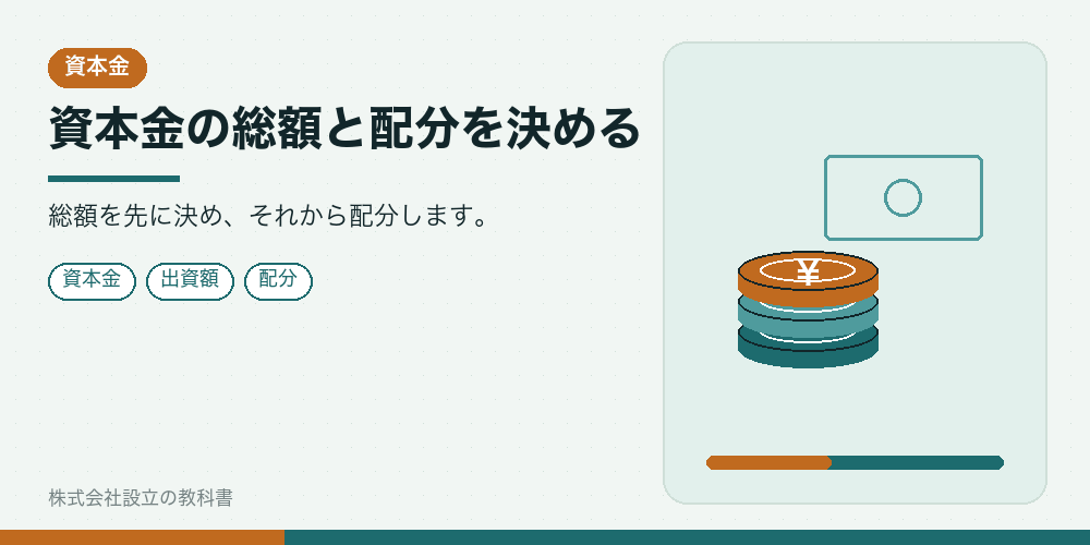 資本金の総額と配分を決める