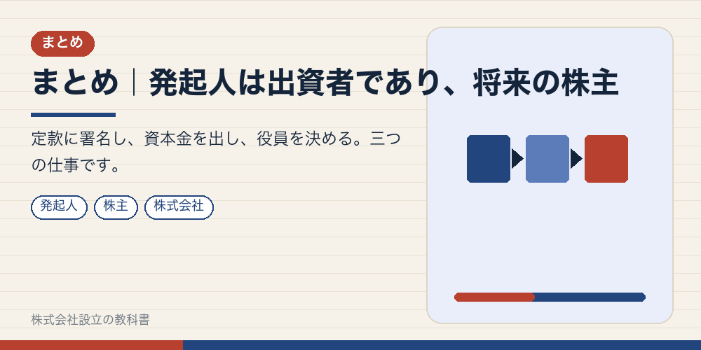 まとめ｜発起人は出資者であり、将来の株主