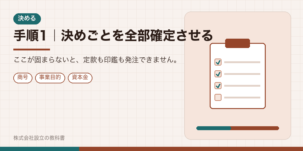 手順1|決めごとを全部確定させる