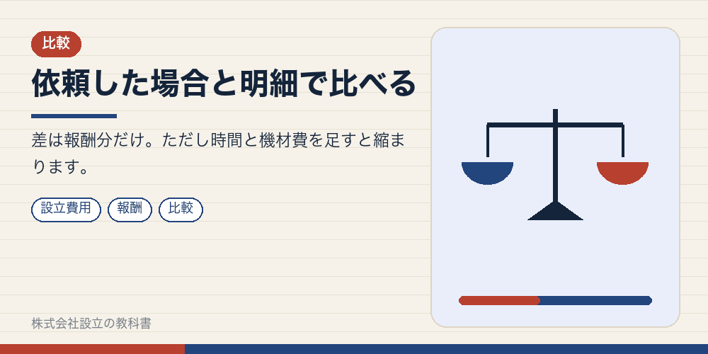 依頼した場合と明細で比べる