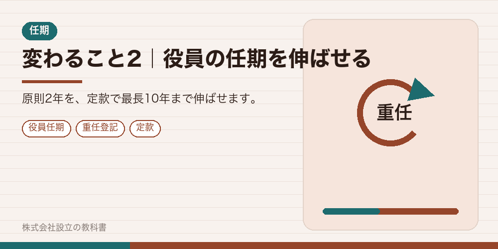 変わること2｜役員の任期を伸ばせる