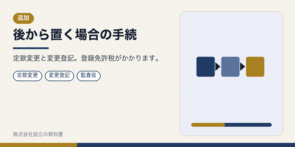 後から置く場合の手続