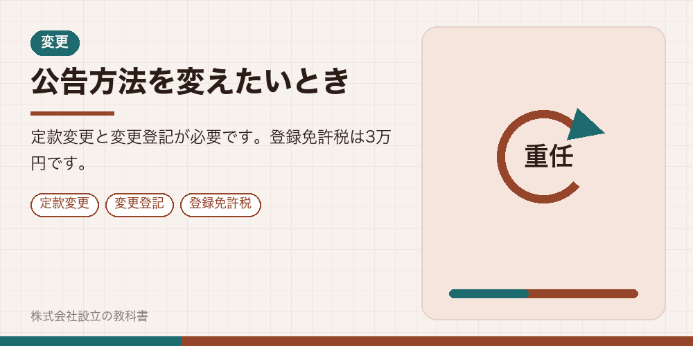 公告方法を変えたいとき