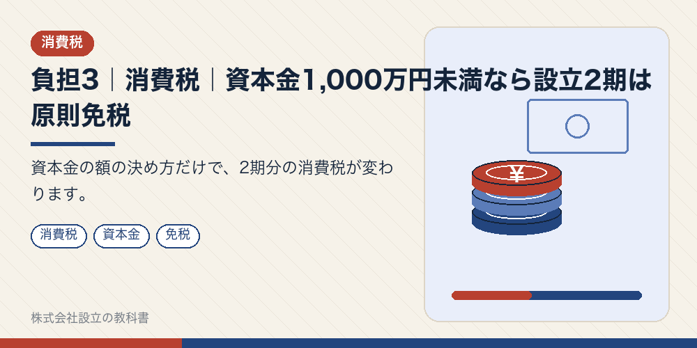 負担3｜消費税｜資本金1,000万円未満なら設立2期は原則免税