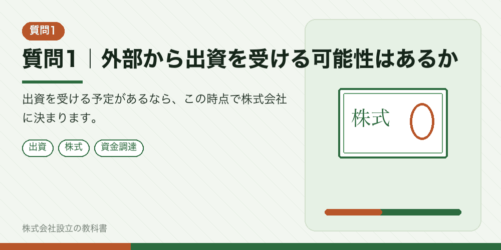 質問1｜外部から出資を受ける可能性はあるか
