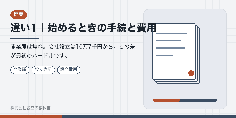 違い1｜始めるときの手続と費用