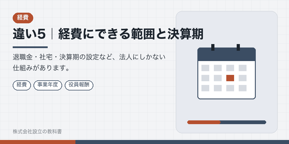 違い5｜経費にできる範囲と決算期