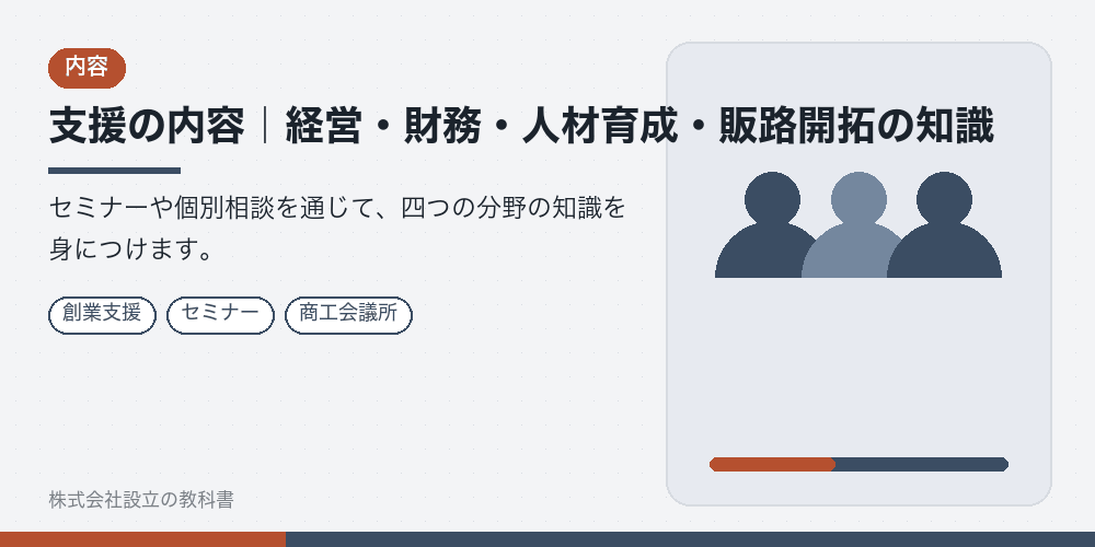 支援の内容｜経営・財務・人材育成・販路開拓の知識