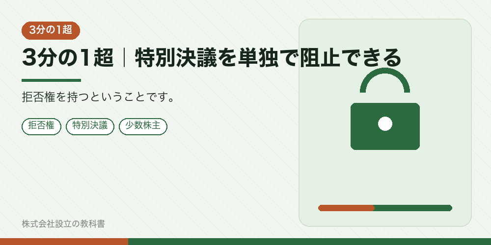 3分の1超｜特別決議を単独で阻止できる