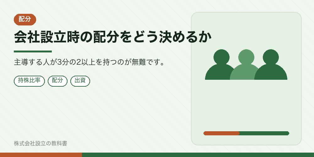 会社設立時の配分をどう決めるか