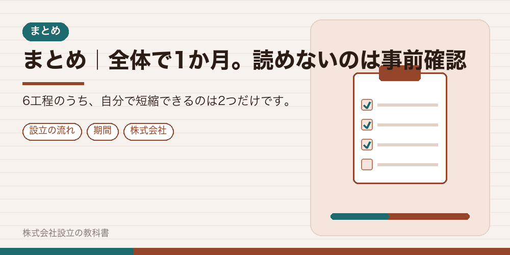 まとめ｜全体で1か月。読めないのは事前確認