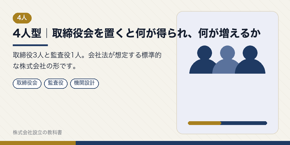 4人型|取締役会を置くと何が得られ、何が増えるか