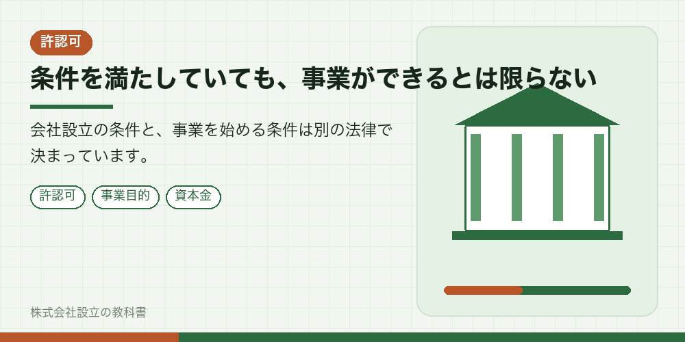 条件を満たしていても、事業ができるとは限らない