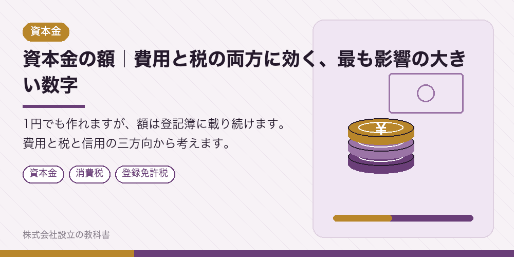 資本金の額｜費用と税の両方に効く、最も影響の大きい数字