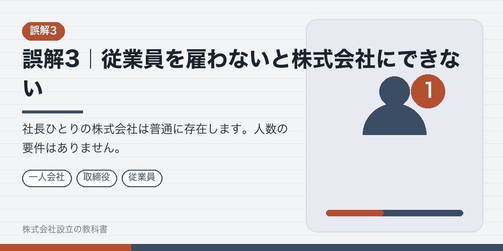 誤解3｜従業員を雇わないと株式会社にできない