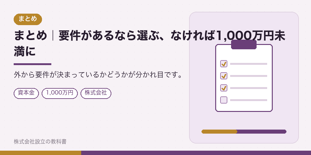 まとめ|要件があるなら選ぶ、なければ1,000万円未満に
