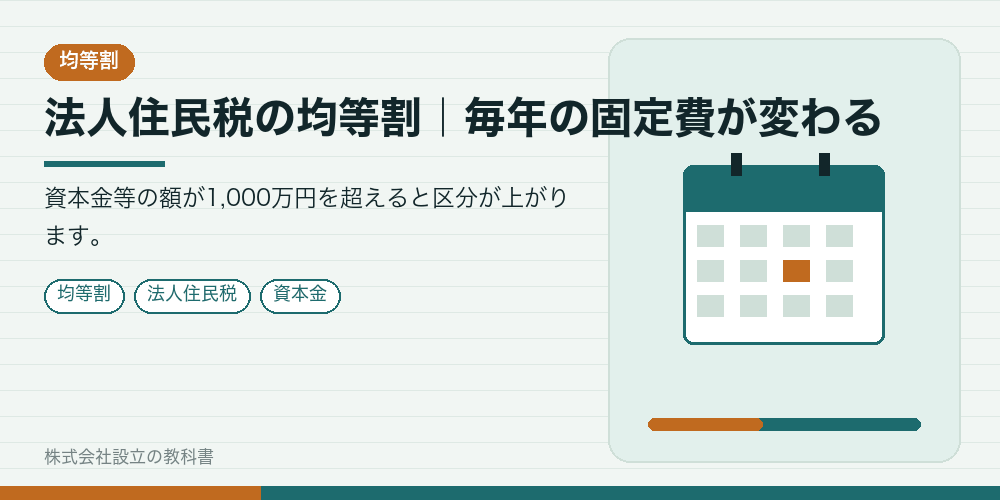 法人住民税の均等割|毎年の固定費が変わる
