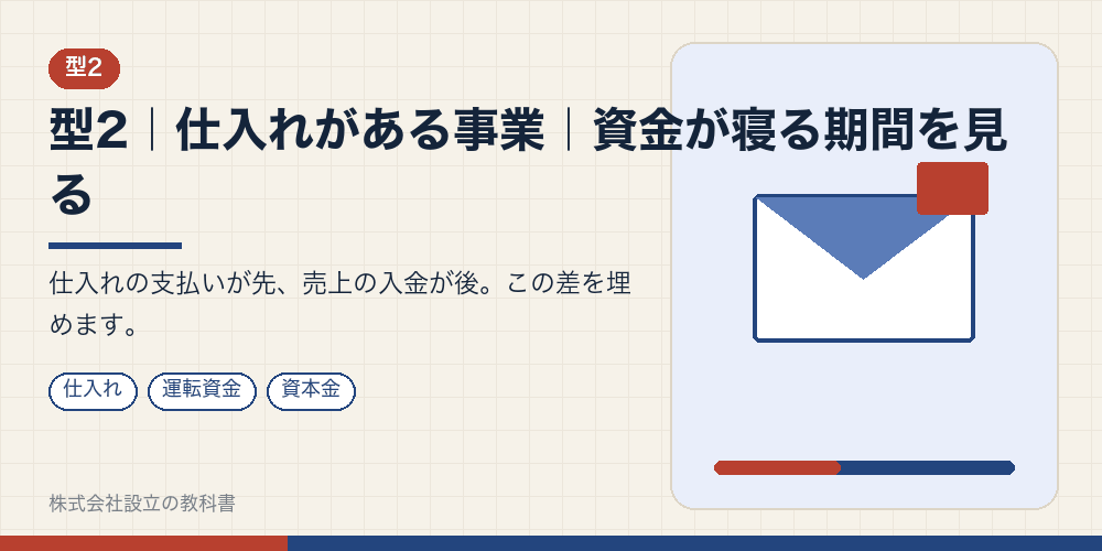 型2|仕入れがある事業|資金が寝る期間を見る