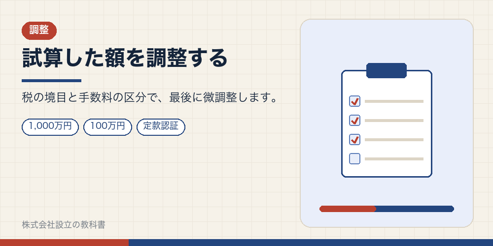試算した額を調整する