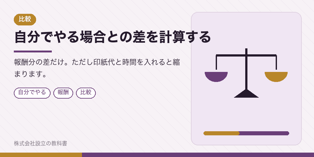 自分でやる場合との差を計算する