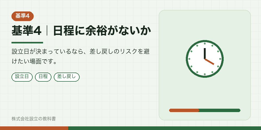基準4|日程に余裕がないか