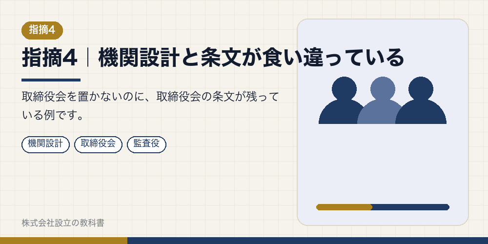 指摘4|機関設計と条文が食い違っている