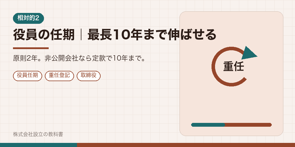 役員の任期｜最長10年まで伸ばせる