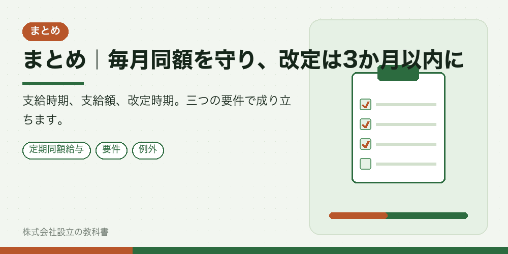 まとめ|毎月同額を守り、改定は3か月以内に