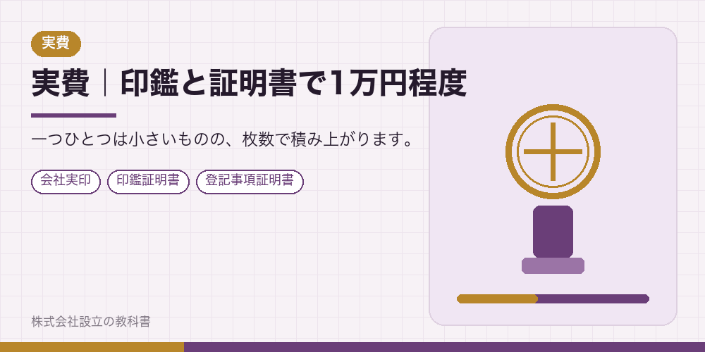実費|印鑑と証明書で1万円程度