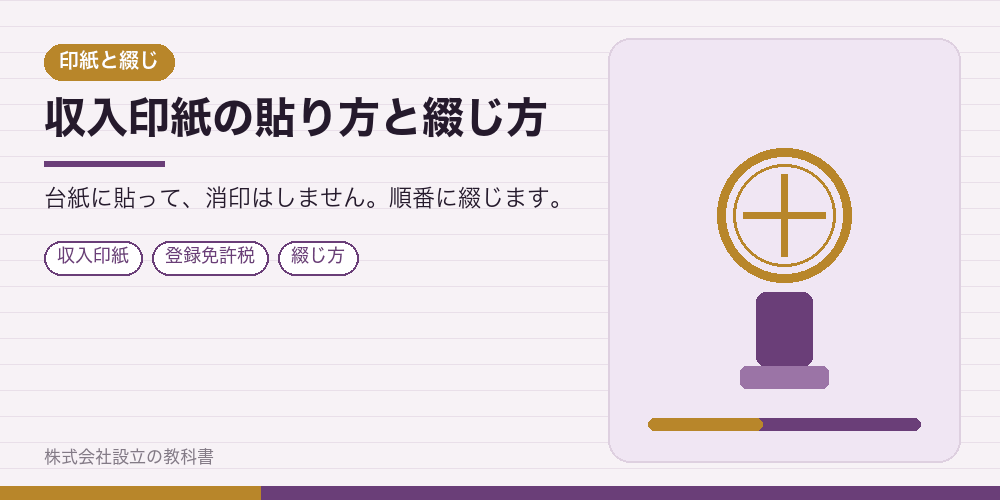 収入印紙の貼り方と綴じ方