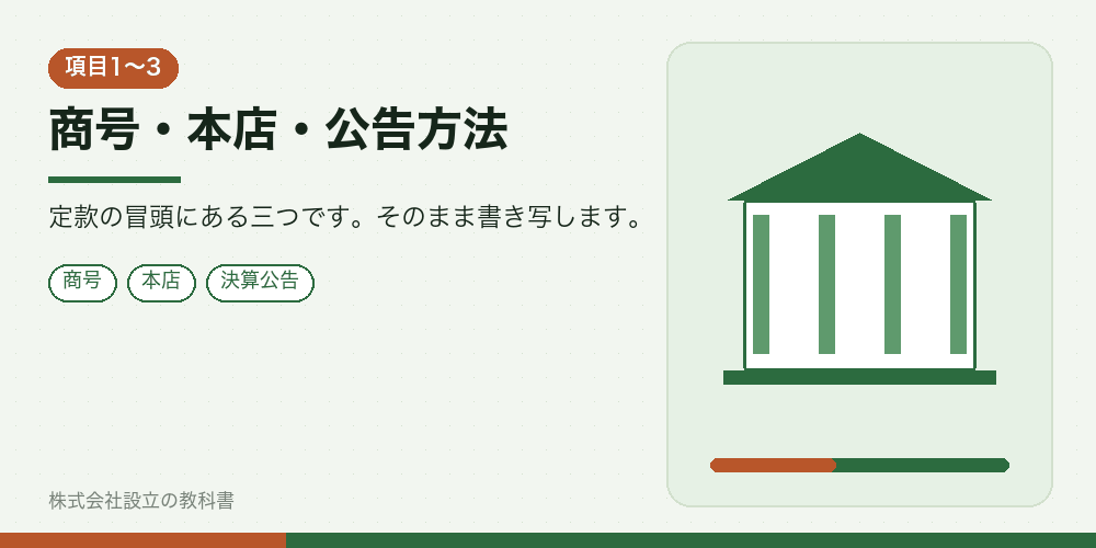 商号・本店・公告方法