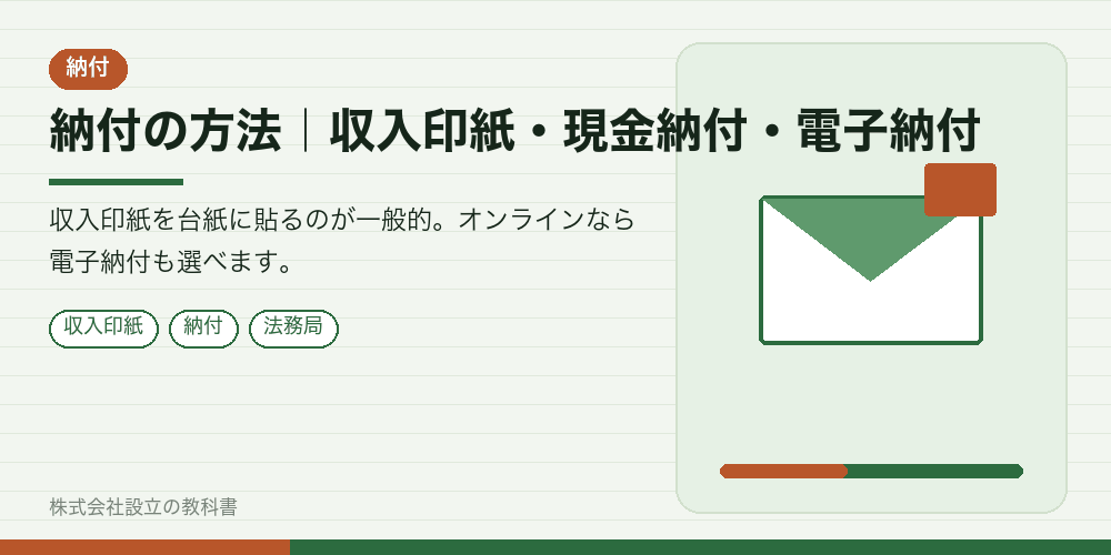 納付の方法|収入印紙・現金納付・電子納付