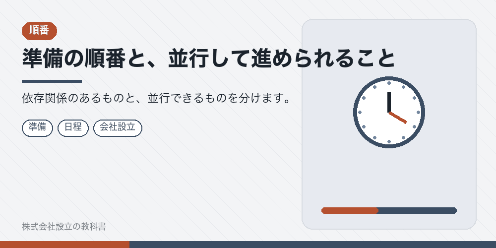準備の順番と、並行して進められること