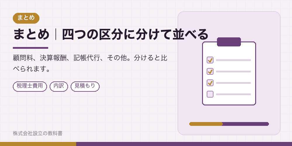 まとめ|四つの区分に分けて並べる